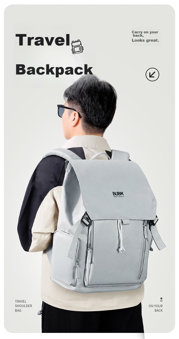 Biyoumei Backpack, Laptop Bag, 15.6-Inch Casual Travel Backpack, College Student Schoolbag 1