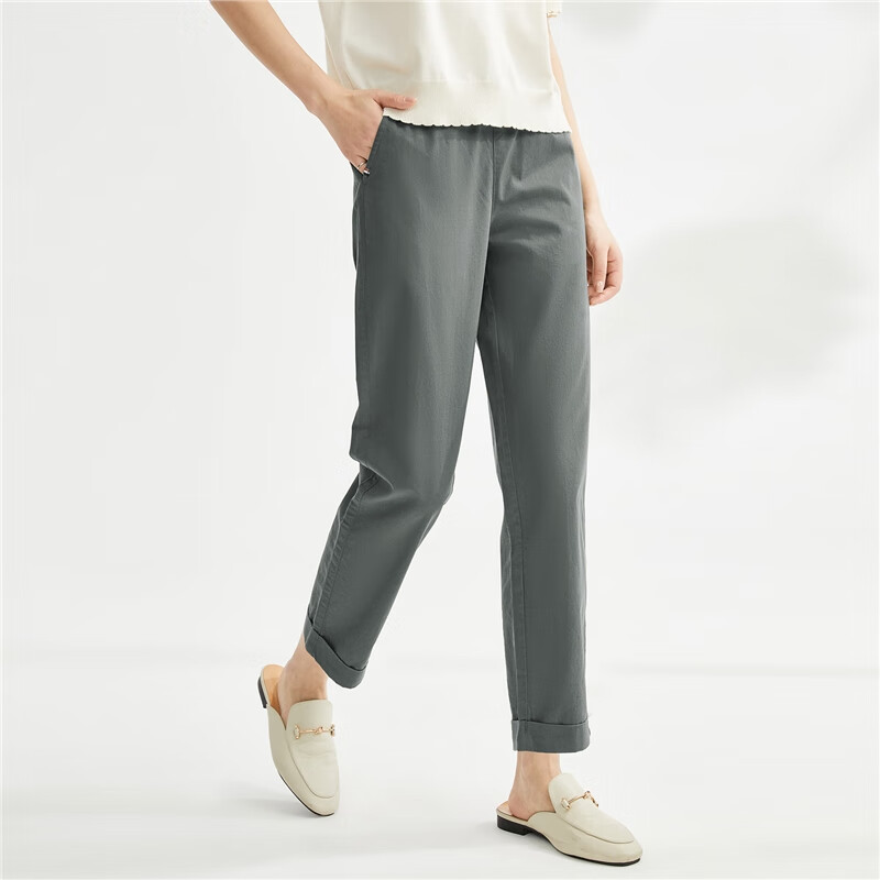 Женские летние брюки Giordano, из 100% хлопка, с эластичным поясом, укороченные, легкие, повседневные, модель 05424354
