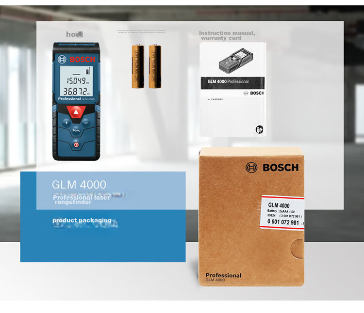 BOSCH Infrared Laser Rangefinder, Measuring Device for Room Dimensions, Electronic Tape Measure, Compact And Portable, 40 Meters Range, GLM 4000 10