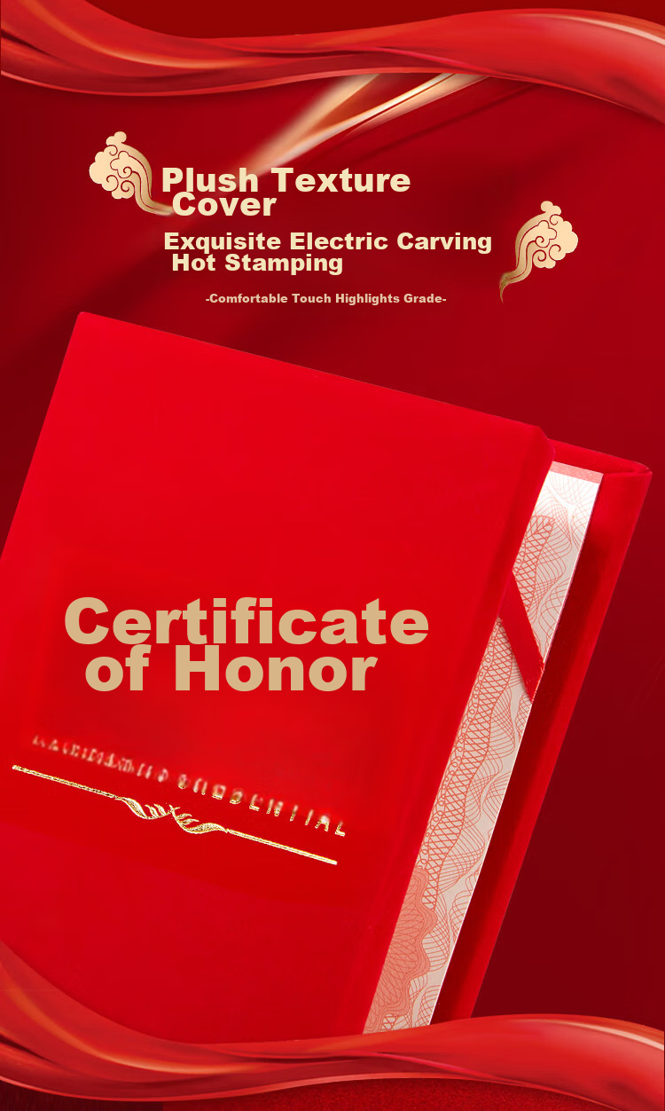 Kingdee Certificate of Honor, 10-Pack, 8K Velvet Award Certificate, Award Presentation, Commendation, Reward Certificate, Ceremony, BCBQ502, with 15 Pages of Certificate Inserts 4