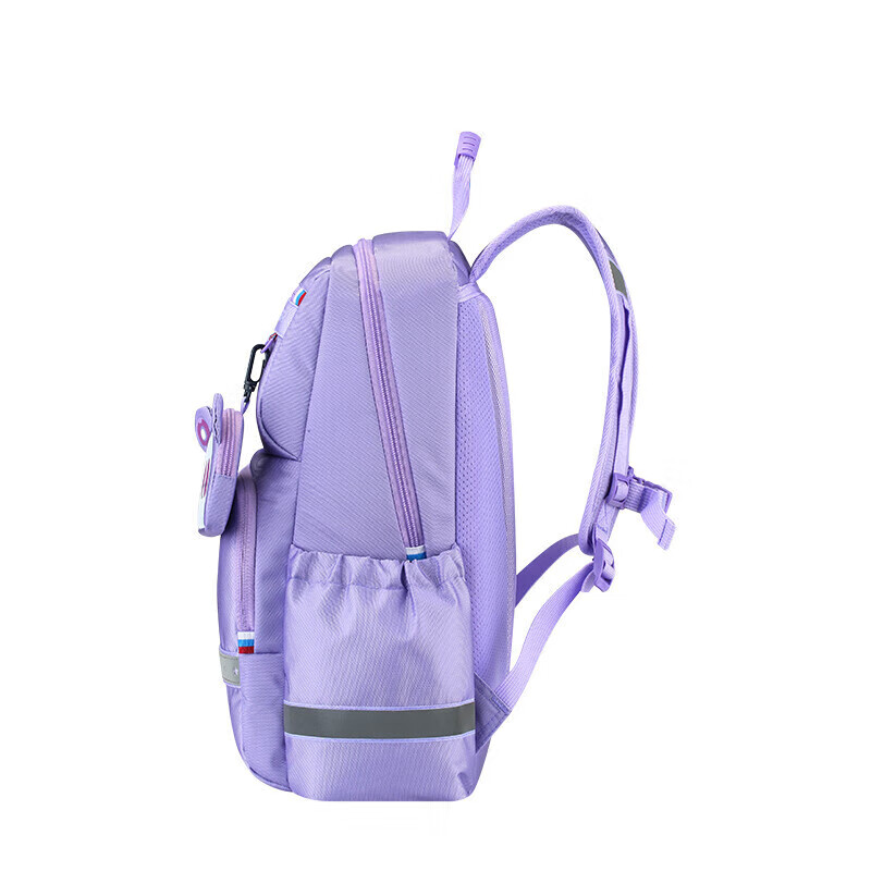 Рюкзак American Tourister, детский, для начальной школы (1-6 классы), вместительный, легкий, стильный, фиолетовый с подвеской