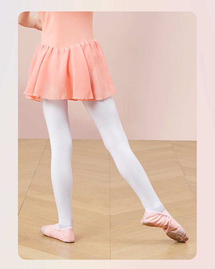 Aiwuge Dance Socks for Children, Girls' Autumn And Winter Medium-Thick Tights, White Leggings, Dance Exam Practice Socks, Size M 12