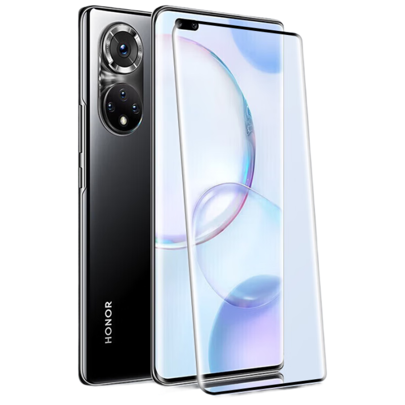 Baouzou [Damage Compensation] Tempered Glass Screen Protector for Honor 50 Pro, Full-Coverage Curved HD Anti-Scratch and Anti-Fingerprint Film