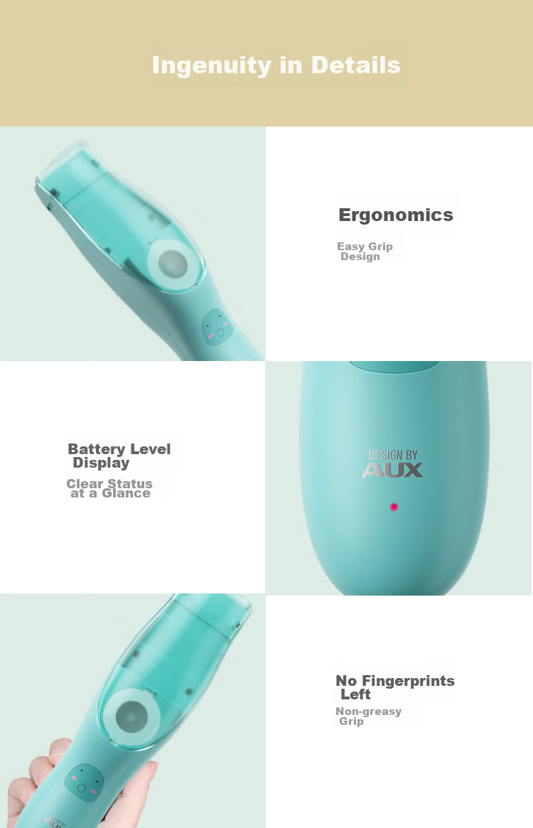 AUX Automatic Hair-Removing Baby Hair Clipper, Suitable for Adults, Quiet Operation, Waterproof, Infant Hair Trimmer, Newborn Electric Scissors, Children's Hair Cutting Tool 14