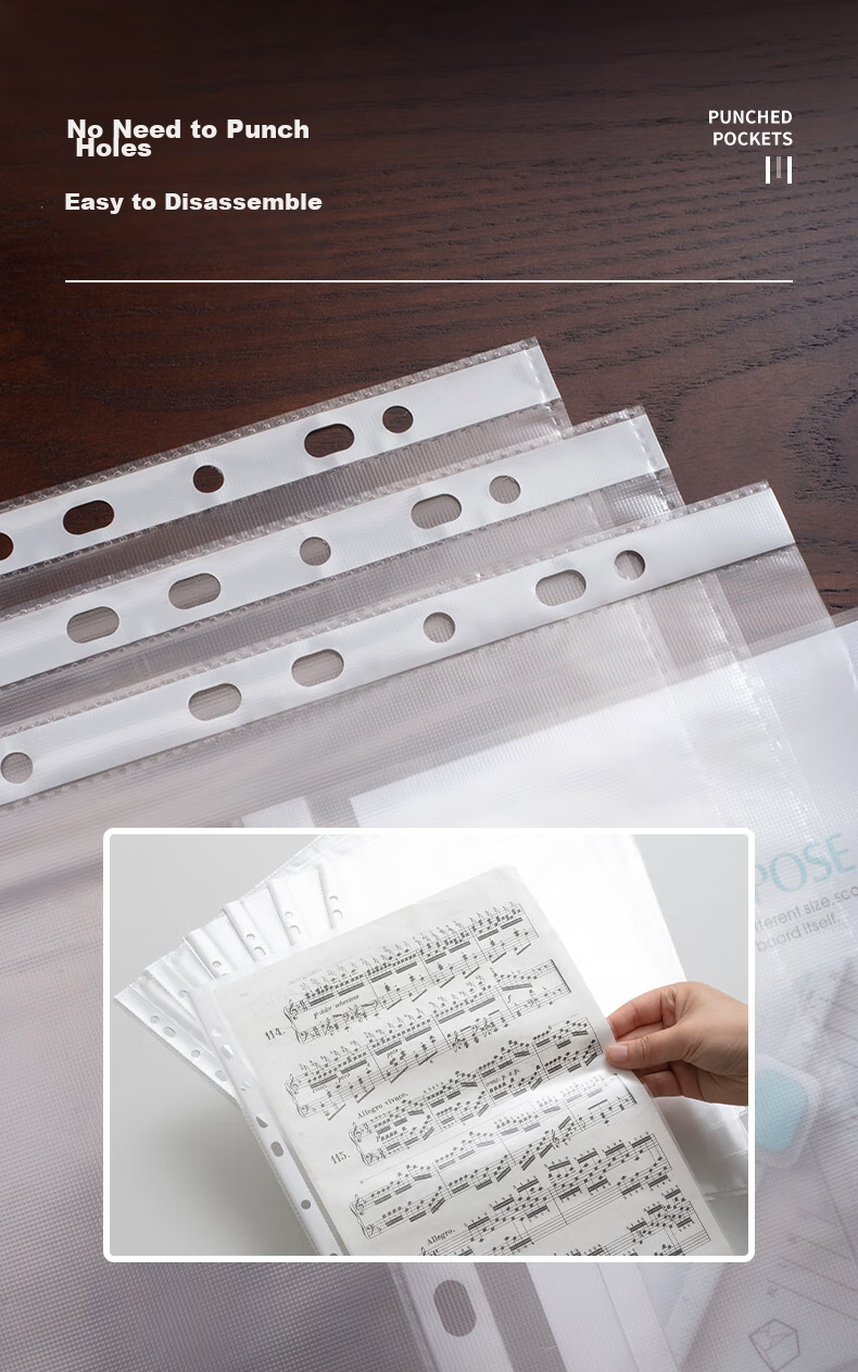M&G Stationery A4/11-Hole Transparent Document Folder File Holder Loose-Leaf Refill File Sleeve Office Document Protector 100 Pages/pocket ADM94514-DZ 7