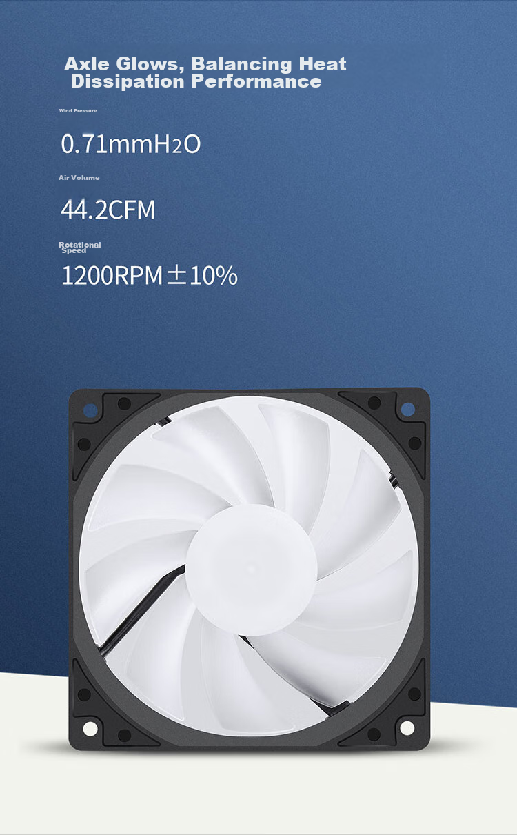 SAMA Ice Crystal 1S 12cm Case Cooling Fan, Hydraulic Bearing, Tri-Color Lighting, Axial Illumination, LED Cooling Fan, Quiet Low Noise, Large 4D Interface 5
