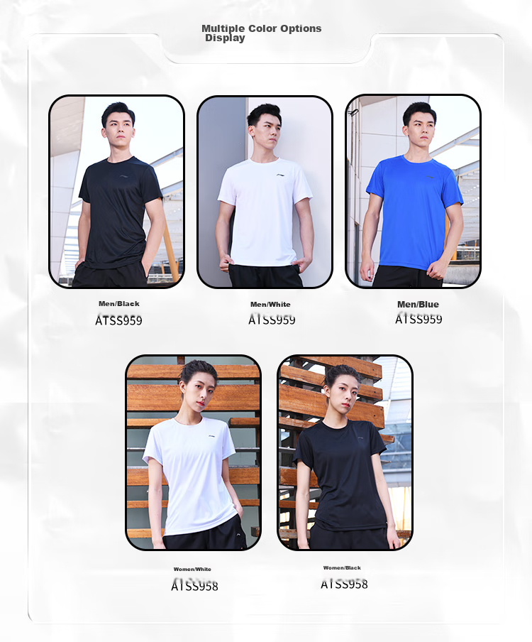 Li-Ning Badminton Short-Sleeve Shirt, Quick-Dry Elastic Sports Top for Spring And Summer, Simple Casual Style, Black ATSP503-1, XL 5