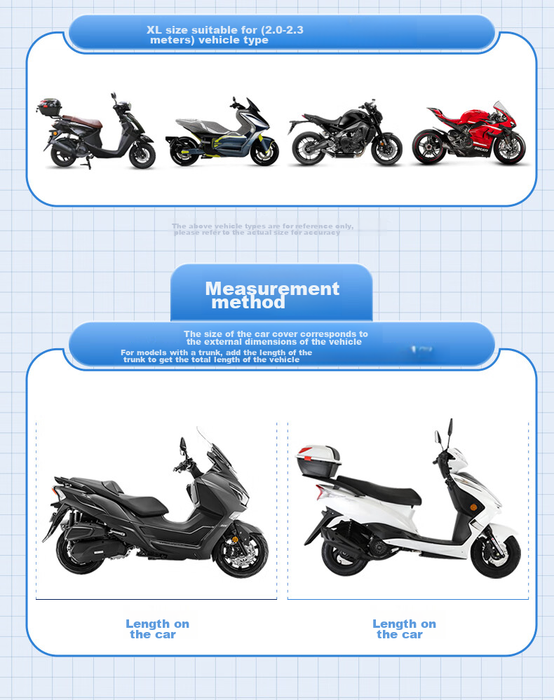 WITGOER Electric Vehicle Cover, Motorcycle And Scooter Sun Protection Rainproof Full Coverage for Haojue, Wuyang, Honda, Suzuki, Thickened 2