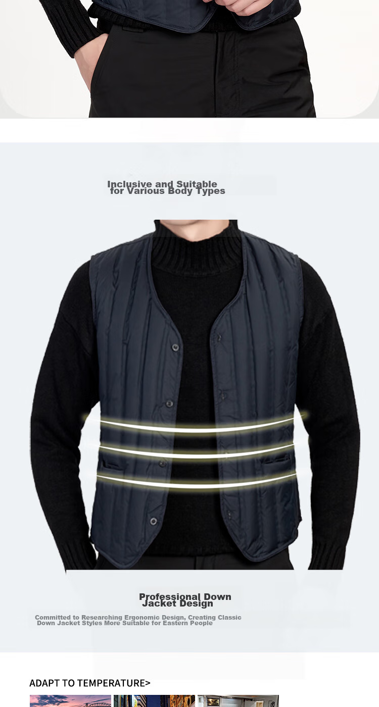 SNOWFLYING Autumn And Winter Men's down Vest, Warm down Waistcoat Jacket, Casual Inner Wear for Middle-Aged And Elderly, down Inner Lining 3