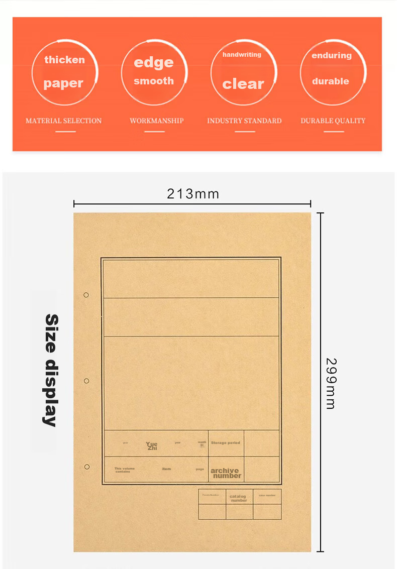 Oumai A4 File Cover Document Folder, 120g Kraft Paper Binding Cover, File Cover Paper, Black Text Style, Complete Set of 100 Sets, 3C Digital Full Network Low Price 2