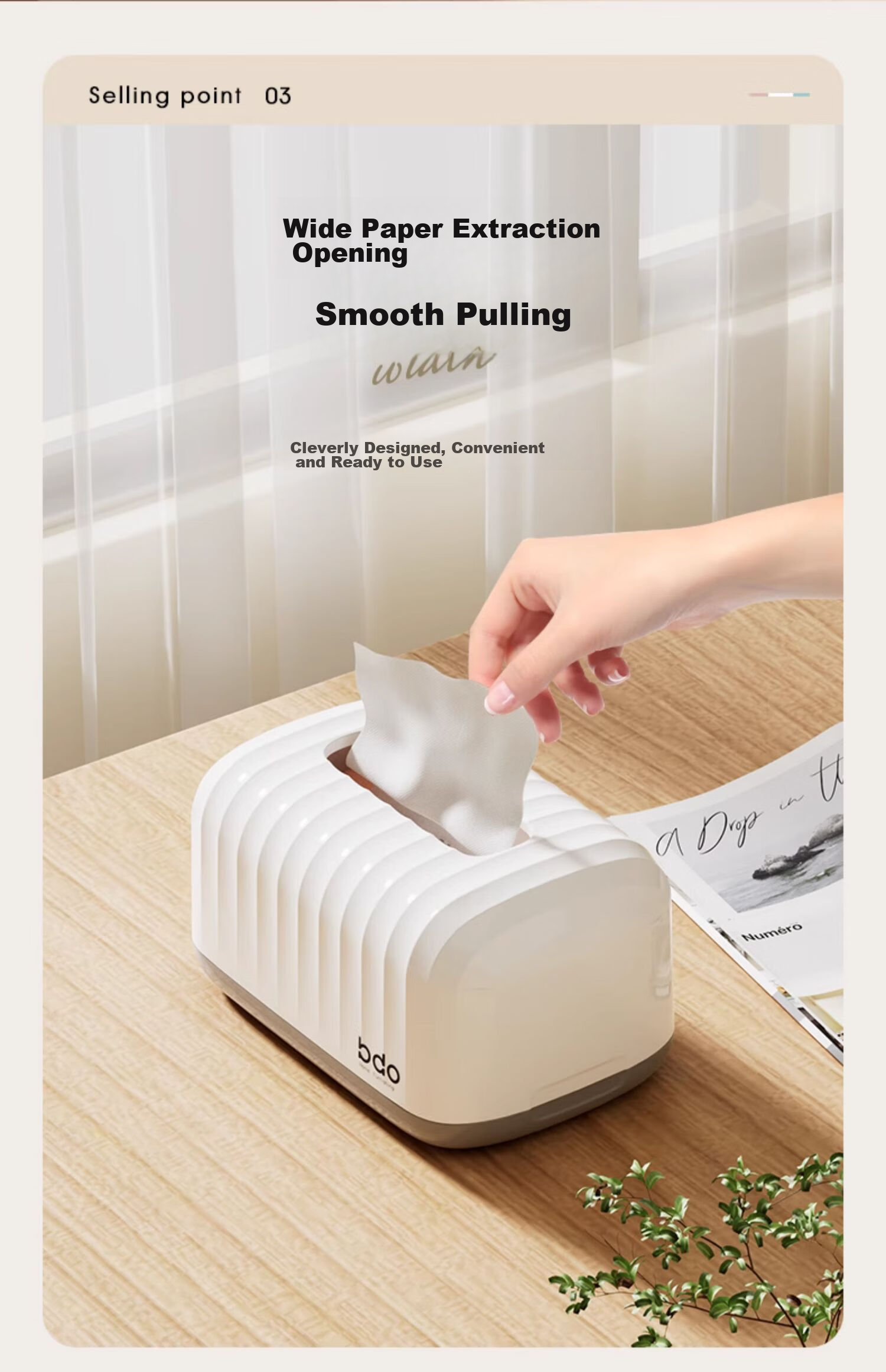 BDO Tissue Box, Living Room Coffee Table Dining Table Desktop Tissue Holder with Spring, Paper Towel Dispenser for Office And Bedroom Desk 6