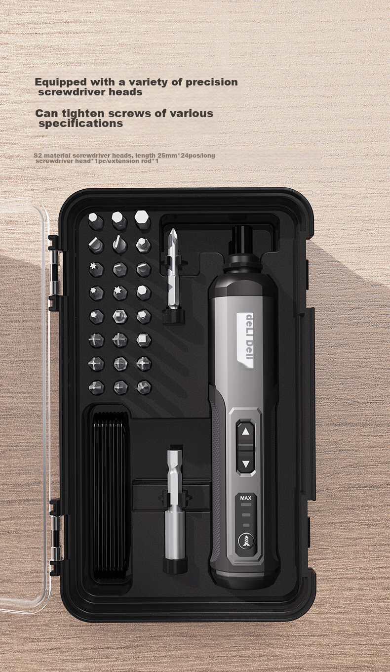 Deli Electric Screwdriver, Compact Household Screwdriver, Rechargeable Repair Tool Set, Screwdriver Machine 6