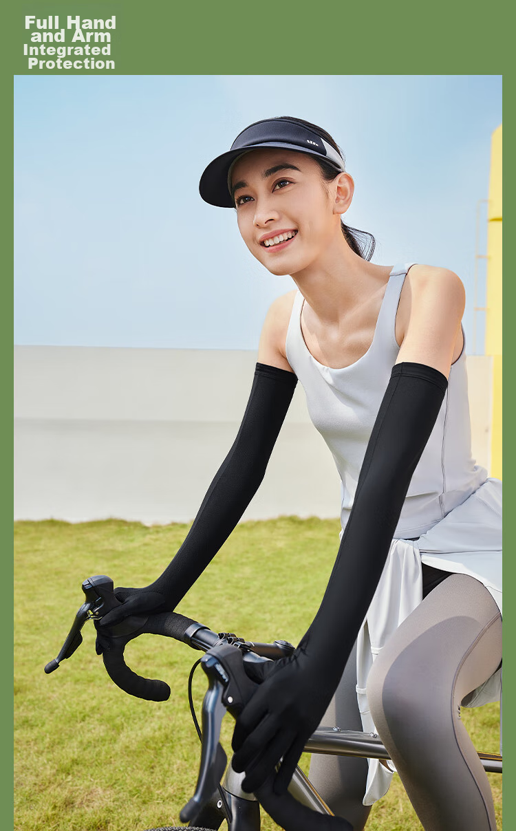 Beneunder Sunscreen Arm Sleeves Ice Silk Cooling UV Protection Gloves for Women Long Arm Sun Protection Driving Mountain Gray 7