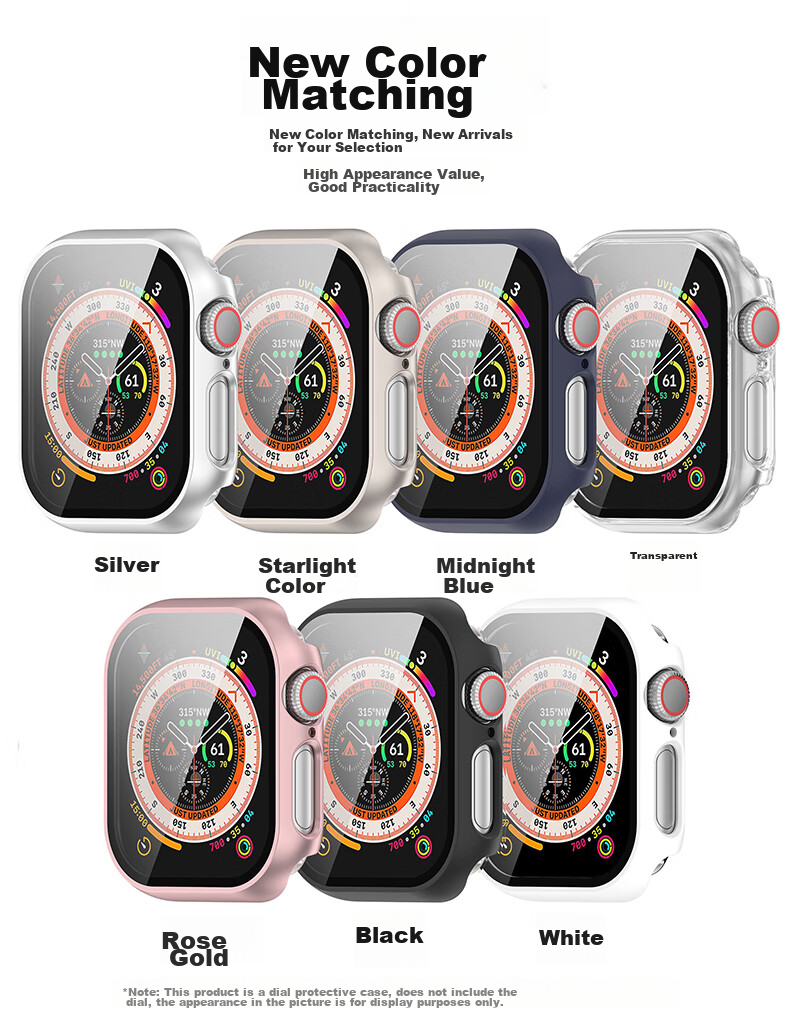 KMaxAI Compatible with Apple Watch S11 Protective Case, Tempered Glass Screen Protector, Integrated Case And Film for Apple Watch S10, IWatch S11 Protective Cover, 42mm Small Dial, Starlight 3