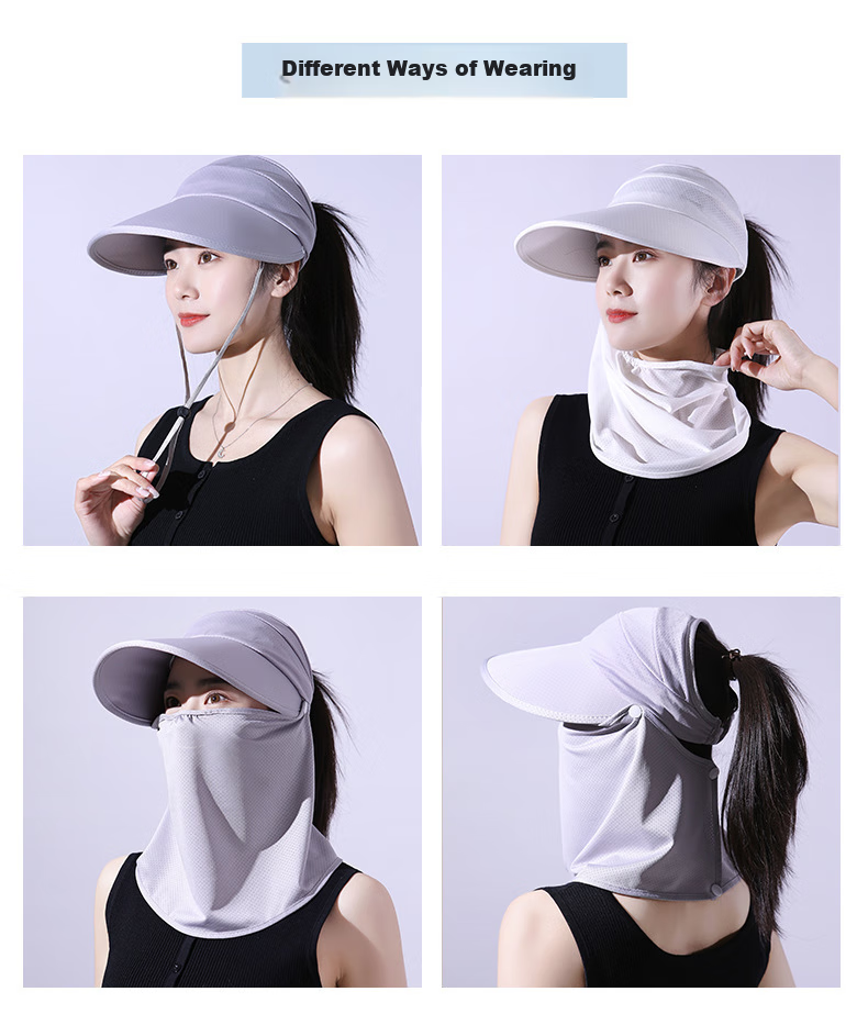 BIKEBROS Sun Protection Face Mask, Ice Silk Cool Neck Guard for Outdoor Driving Cycling Fishing Gear, Brim Style, Pink 5