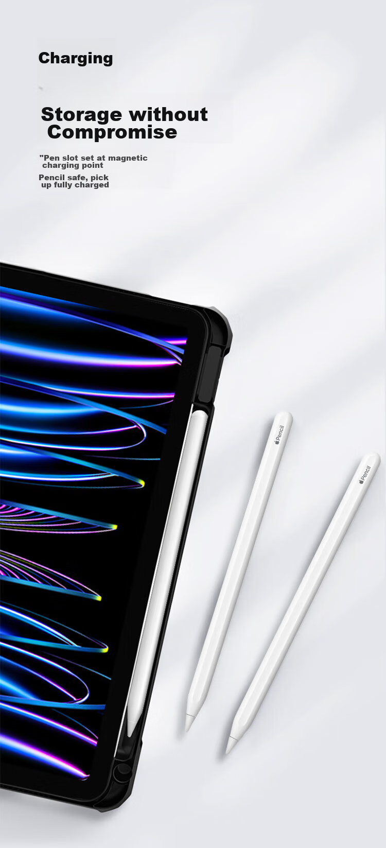 JD Original IPad Pro 11-Inch Case, Compatible with 2022/2021/2020 Models, Transparent with Pencil Holder, Magnetic, Full Protection for Apple Tablet, Anti-Bend And Shockproof, Black 5