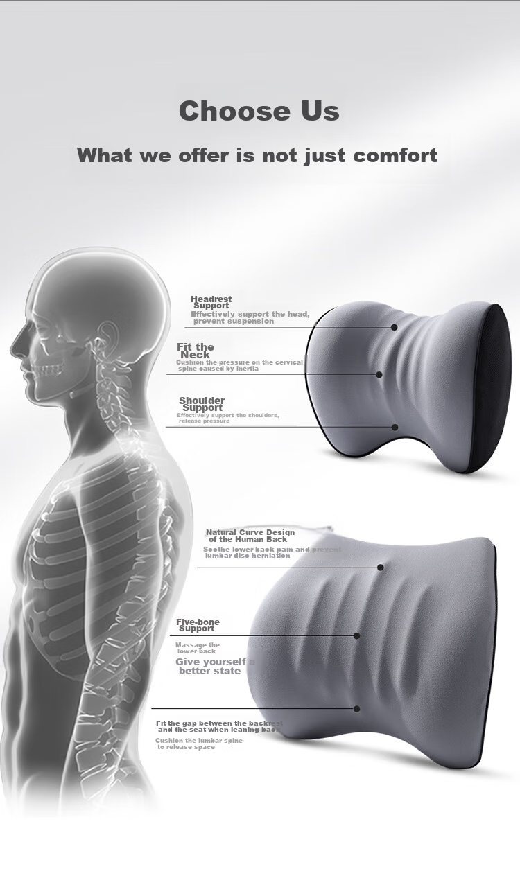 Rice Soup Car Headrest, 3D Neck Pillow, Space Memory Foam Cervical Pillow, Car Cushion, Backrest, I-725AB 7