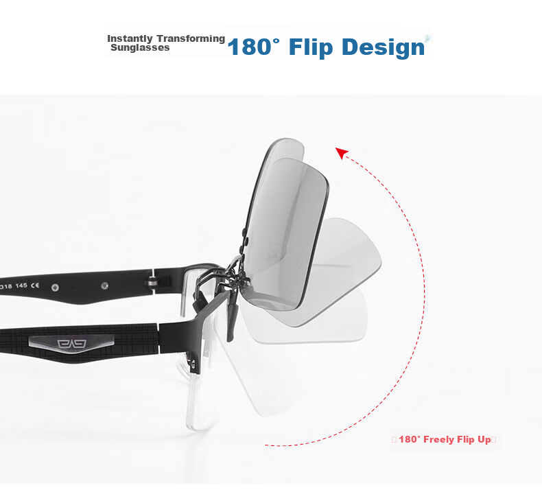 LESCA LUNETIER Clip-On Sunglasses for Nearsightedness, Polarized Photochromic Sunglasses for Men And Women, Driving-Specific Fishing Day And Night Dual-Use Lenses 8