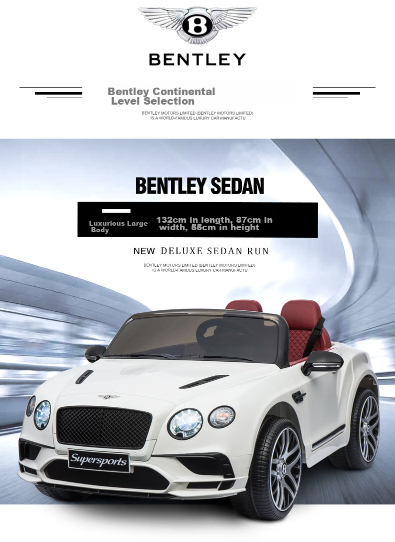 BeRica Children's Electric Car, Four-Wheel Vehicle, Two-Seater Bentley, Remote Control Toy Car for Kids, Rideable Toy Car, Baby Gift 7