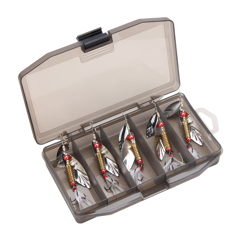Erciyuan Lure Fishing Bait Set with Rotating Reflective Bells, Hand-Cranked Bait for All Water Layers, Search for Snakehead And Topmouth Culter, Artificial Bait Kit, 5g (5 Pieces)