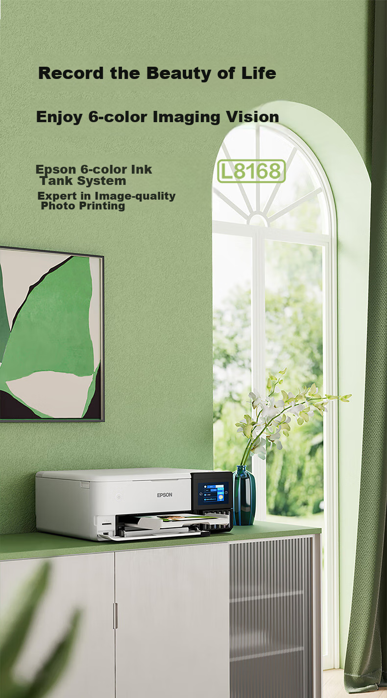 Epson L8168 Premium Home 6-Color Photo A4 All-In Printer with AI Learning, Color Touchscreen, Automatic Duplex Printing, Copying And Scanning, LCD Display 9