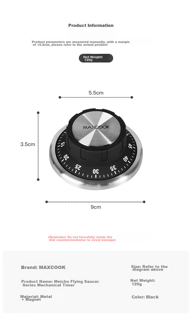 MAXCOOK Kitchen Timer, Exam Study Electronic Stopwatch, Countdown Reminder, Small Alarm Clock MCPJ1518 9