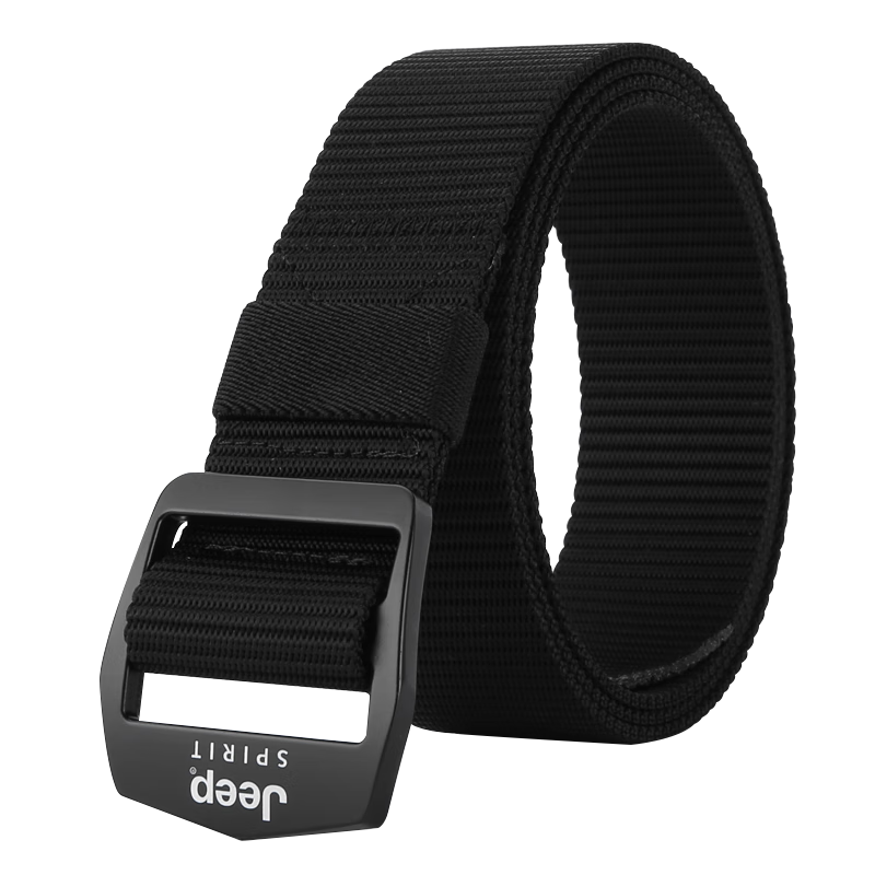 JEEP SPIRIT Men's Canvas Belt with Smooth Buckle, Casual Versatile Nylon Belt for Young And Middle-Aged, Qixi Festival Gift
