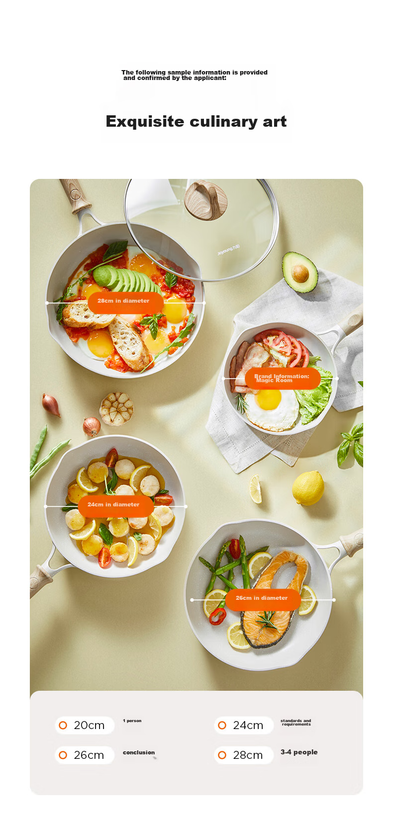 Joyoung Frying Pan, Oil-Gathering Breakfast Pan, Non-Stick Pan, Flat-Bottom Pan for Eggs And Steak, Magnetic Heating Compatible, Universal 28cm 14