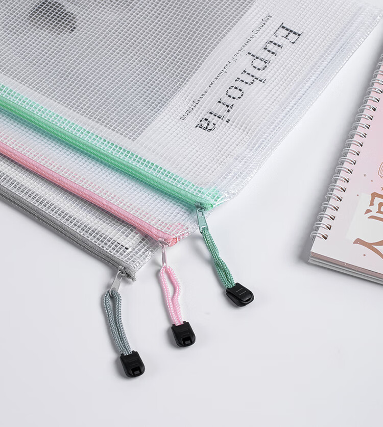 Jinlongxing Mesh Zipper File Bags, Transparent Document Bags, Subject Bags, Pregnancy Check-Up Ticket Storage Bags, File Bags, Homework And Tutoring Bag, Tutoring Bags, Pack of 10 11