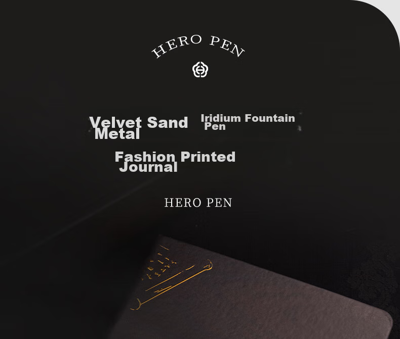 HERO Fountain Pen Gift Box, Yayue Series, Black Chess Pattern, High-Quality Student Birthday Gift Ink Set, F Nib 5