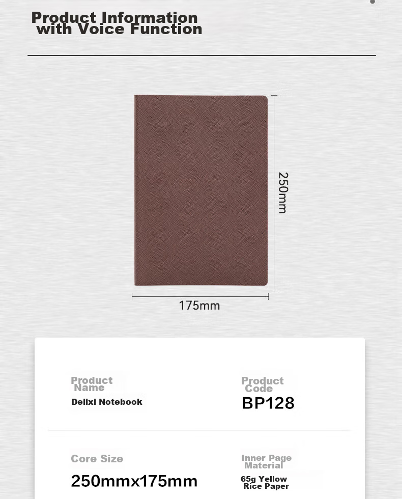 Deli B5/120 Sheets Business Notebook, Leather Cover Office Meeting Diary, Black BP128 13