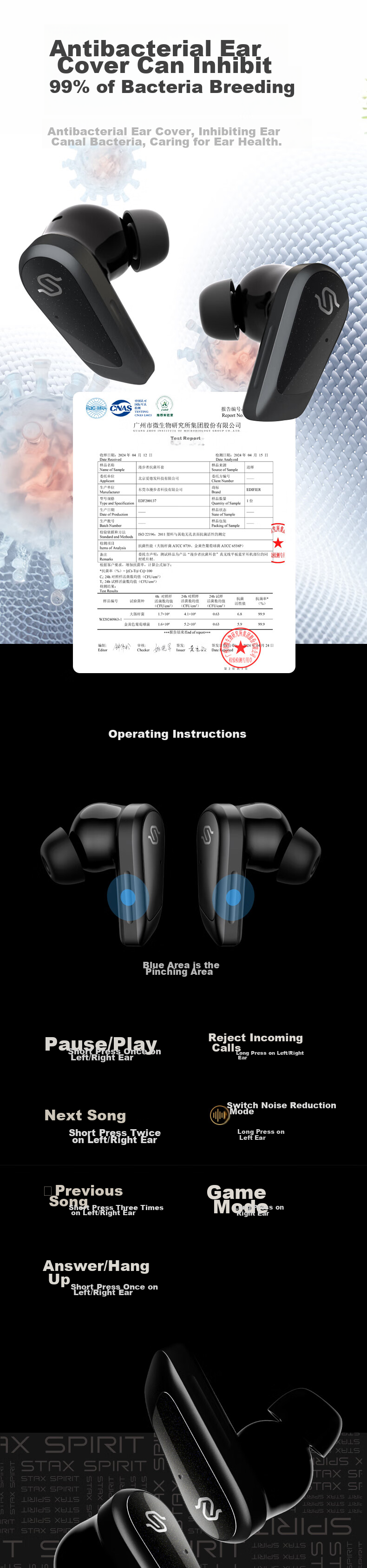 EDIFIER [Digital Multi-Year Recommendation] STAX SPIRIT S10 EDIFIER's First Magnetic And Electric Flat Noise-Cancelling Headphones, Compatible with Apple, Xiaomi, Huawei, Obsidian Black 14