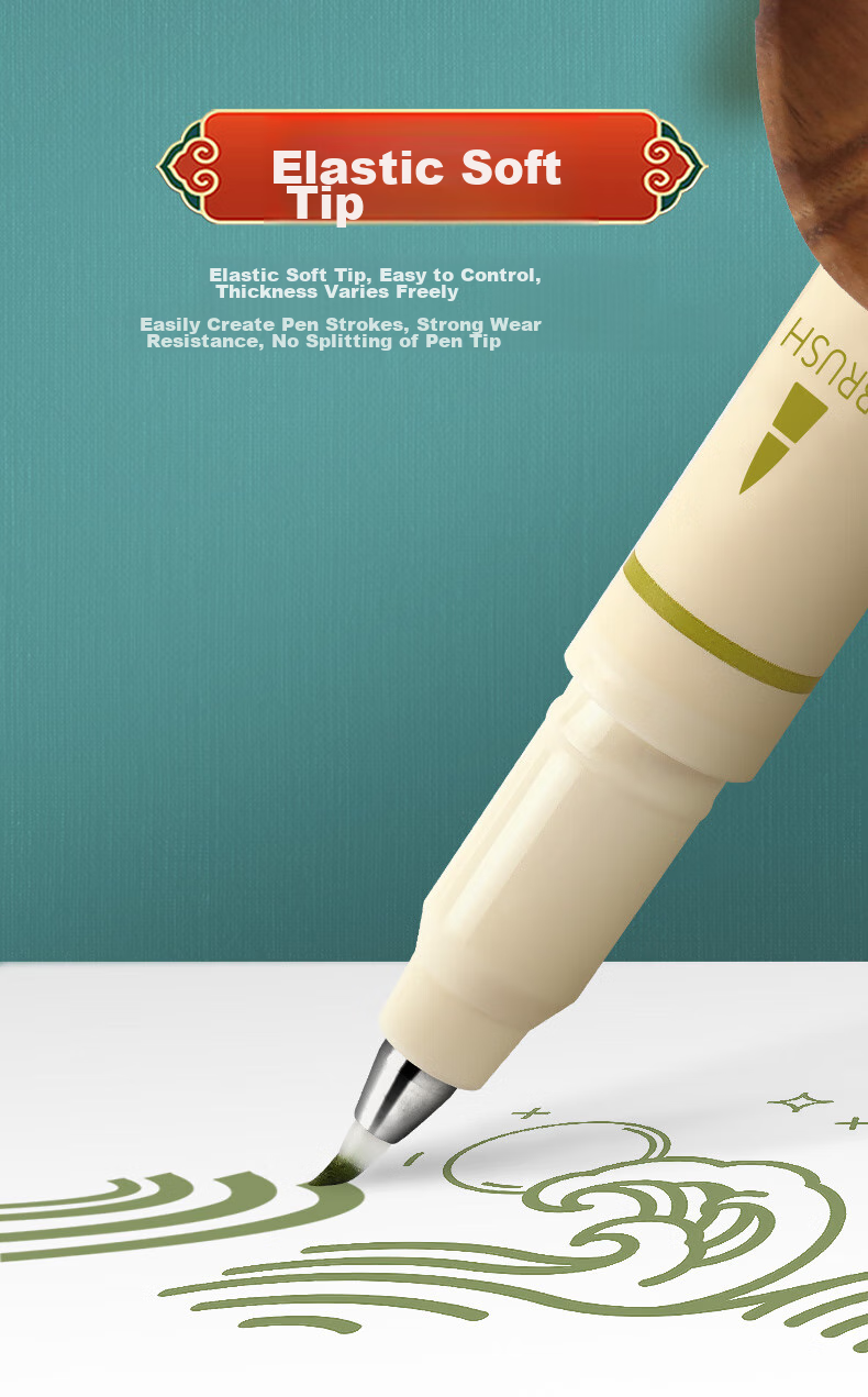 Dianshi Xuli Pen Soft Drawing Pen Set, Student Writing And Note-Taking Pen, Drawing And Coloring Marker, Journaling Pen, Small Regular Script, Back-To Essential, 827 New National Color [Desert], 3 Pcs/set 4