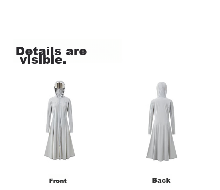 BOSIDENG National Standard Sun Protection Clothing for Women, Extra Long Style, Cool And Breathable, Full Body UV Protection, Slim Fit, Heightening Effect, Travel Jacket 42