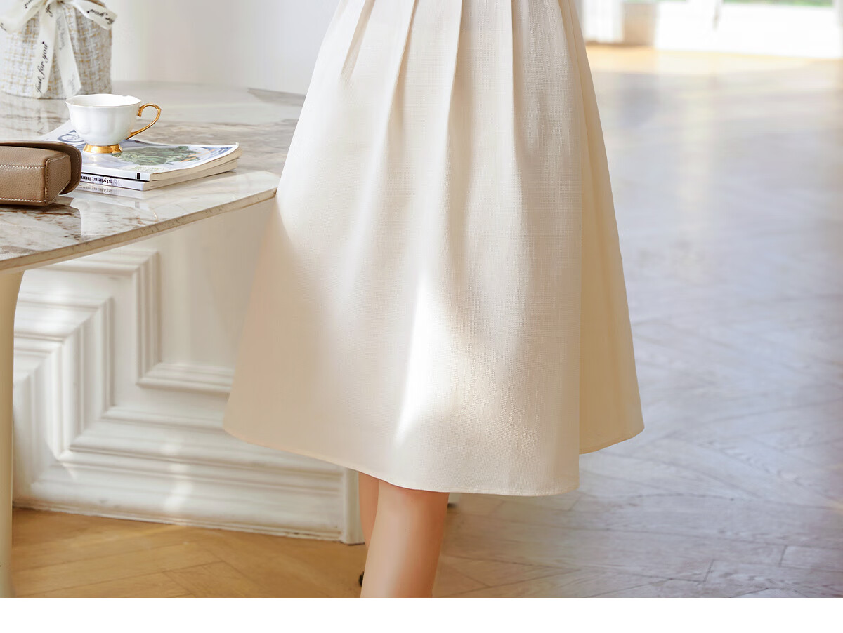 Chushen Summer Short-Sleeve Dress for Women, Fashionable Design V-Neck Waist-Cinching Slimming French-Style Dress S141Q1214 17