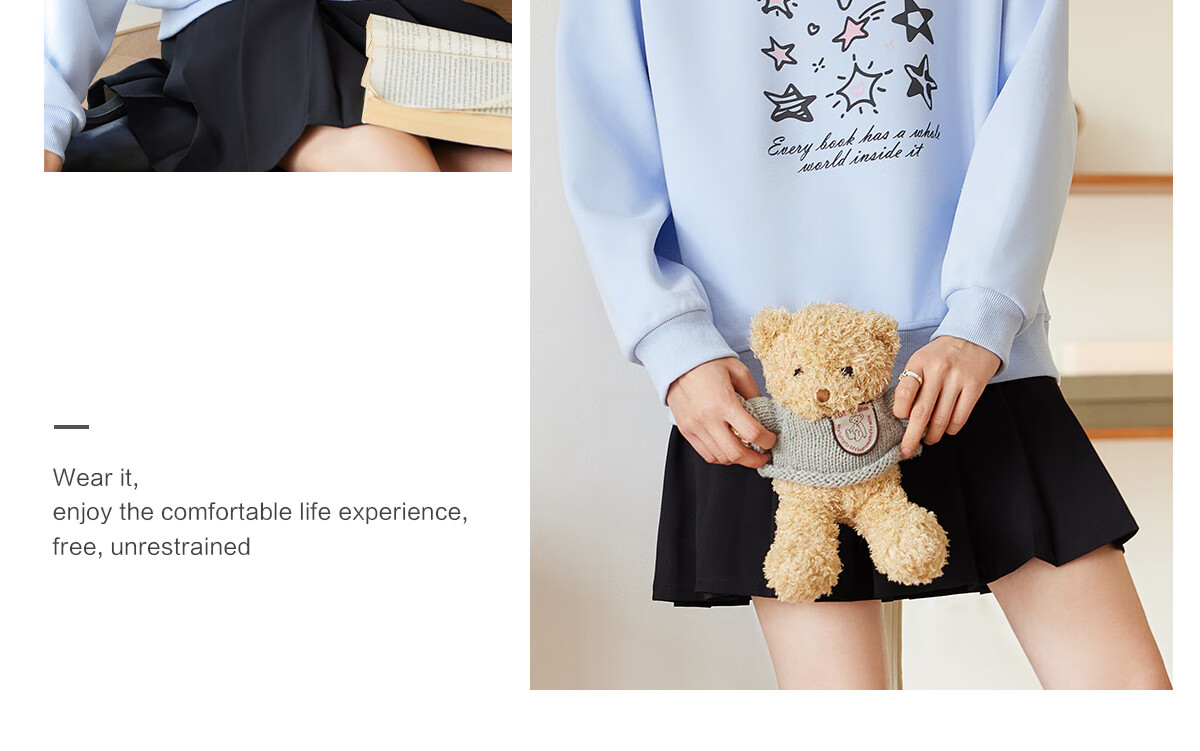 Halo Queen Women's Sweatshirt, Spring And Autumn Round Neck, Letter Print, Fashionable Versatile Comfortable Casual Pullover Top, New Product H143W1028 41