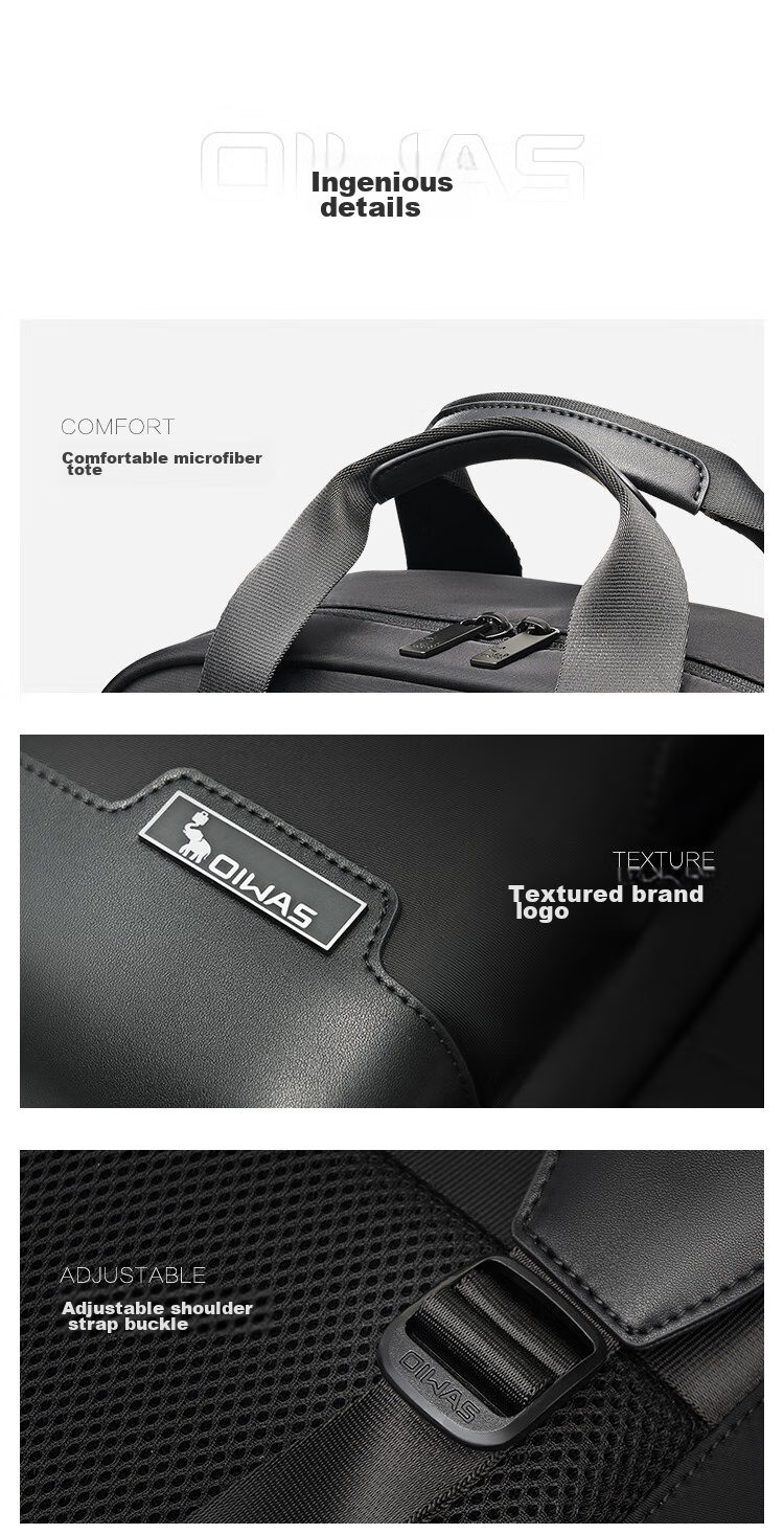 OWAS Pioneer Series Backpack for Men, Commuter Bag, Fashionable Business 15.6-Inch Laptop Bag, Travel Leisure Bag 14