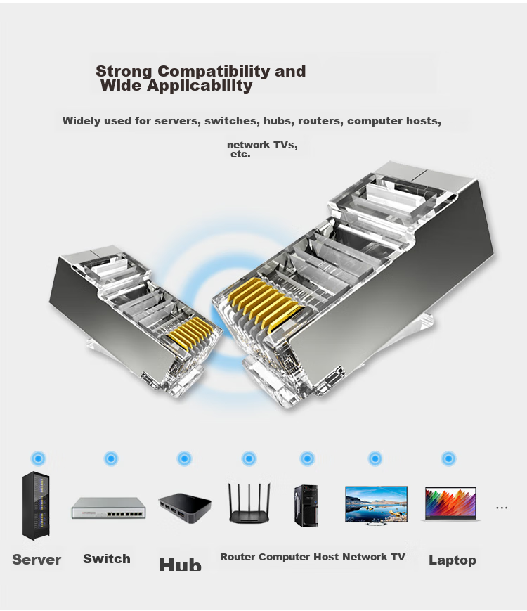 MAXCENT Cat5e Shielded RJ45 Network Crystal Head, 8P8C Computer Network Cable Connector, Cat5e Crystal Head, 50 Pieces/box, MJP-C550 11