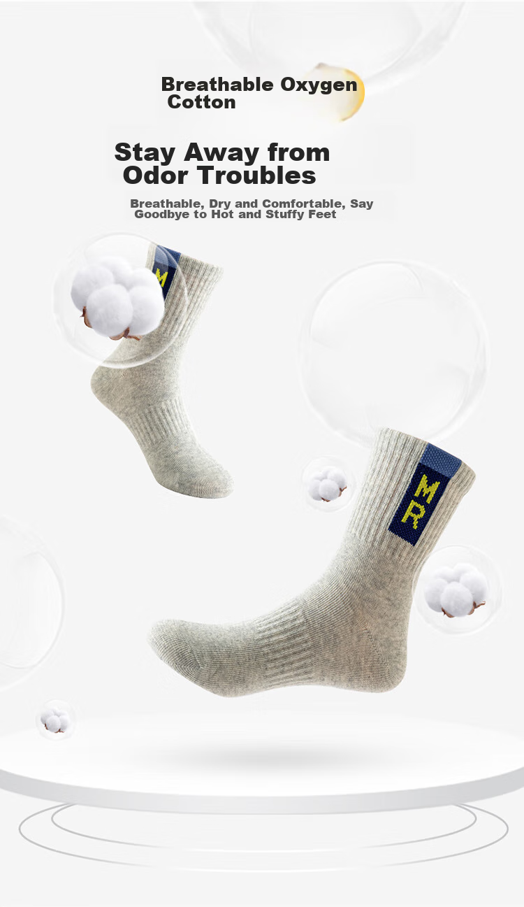 MiiOW Children's Socks, Boys' Cotton Mid-Calf Socks, Boys' Baby Letter Sports Trendy Socks, Mixed Colors, Size L 3