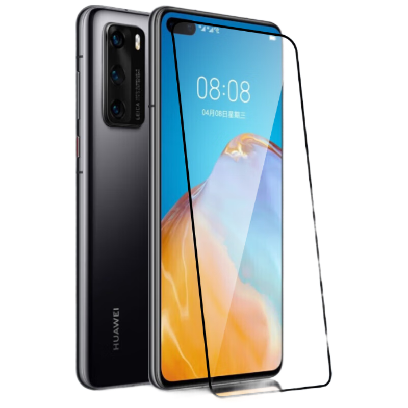 Baozou [Compensation for Defective Products] Tempered Glass Screen Protector for Huawei P40 Pro/Pro+, HUAWEI P40 Pro Phone Film, Curved Full-Screen High-Definition Anti-Scratch Anti-Fingerprint Protective Film
