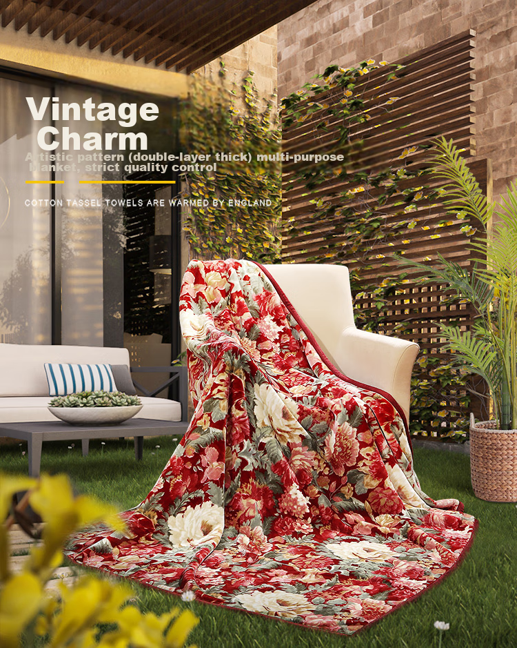 FUANNA Home Textile Blanket, Flannel Throw, Nap Blanket, Air Conditioning Blanket, All-Season Throw, Zuoyan Huakai 1.8*2m 1