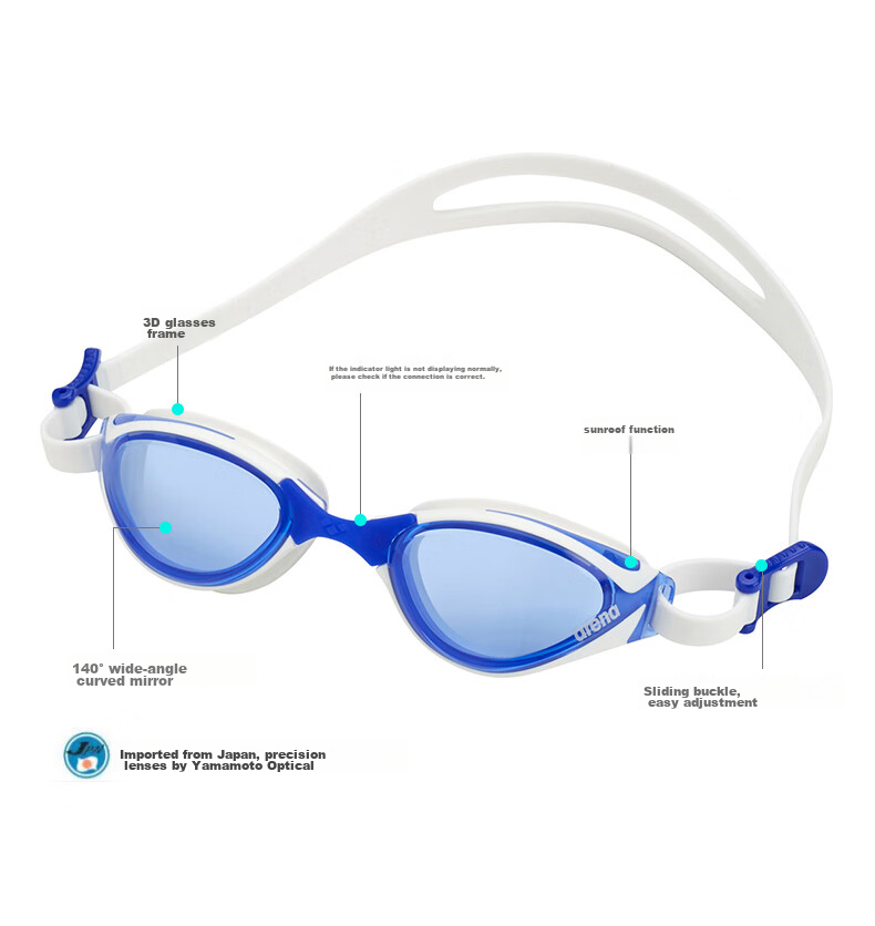 Arena Swimming Goggles, Imported Professional Anti-Fog Waterproof Wide-View High-Definition Swim Glasses, Fitness Training Swimming Equipment for Men And Wome 3