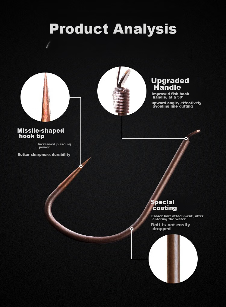 SIMAGO Ximan Du New Guandong Improved Yizu Yiseni Fish Hook Sleeve Hook, Ultra-Light Hard Titanium Alloy Spine Sleeve, Size 4.0 4