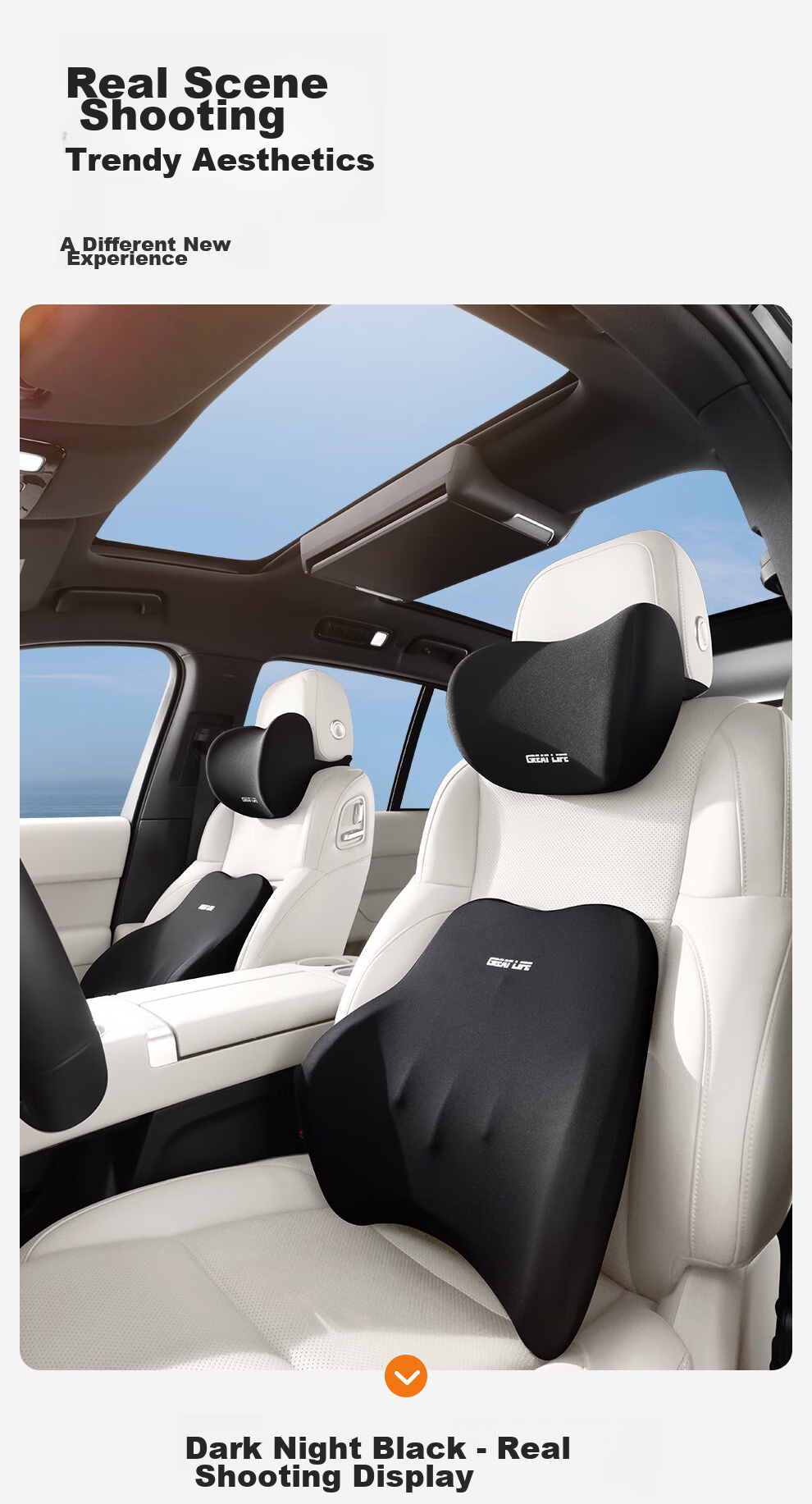 GREAT LIFE Car Headrest And Lumbar Support Set with Memory Foam Neck Pillow And Waist Cushion, In-Car Neck Protection And Lumbar Support Pad 19
