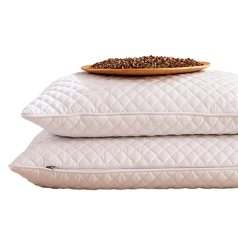 Wuyingongfang, Mu Yin Liangpin Textile Subsidiary, Pure Cotton Buckwheat Pillow, 100% All Buckwheat Hulls And Buckwheat Skin Pillow Core, Extra Large, White