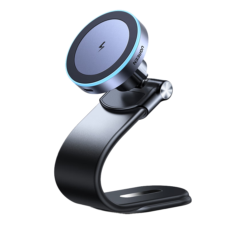 UGREEN Car Wireless Charger, Magnetic Car Phone Holder for Dashboard And Center Console, Navigation Mount Compatible with Apple And Huawei Phones