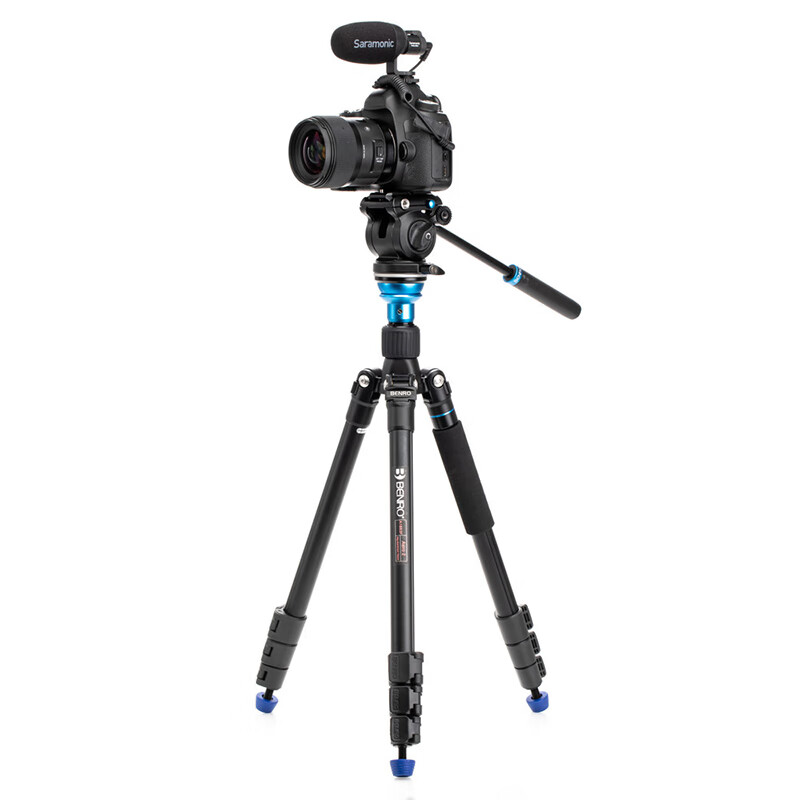 Benro A1883FS2N DSLR Video Tripod, Professional Camera Hydraulic Handle, Pan-Tilt Head, Adjustable Level Ball Bowl, Monopod And Tripod Set
