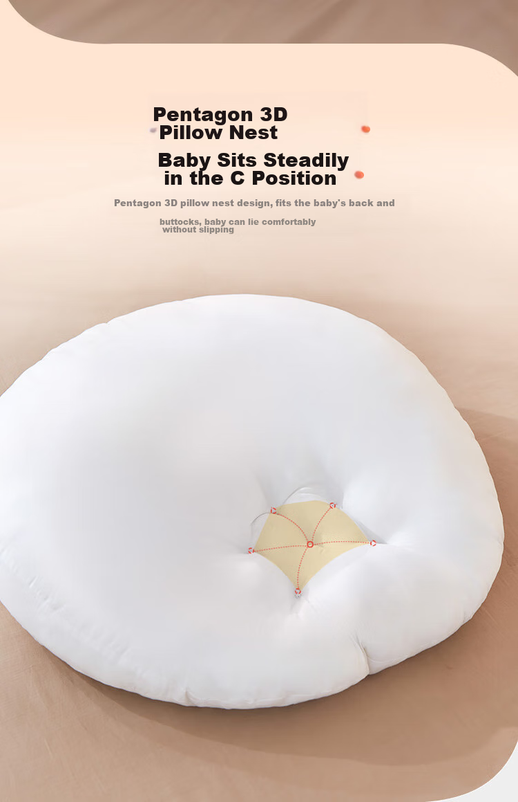 Xiqinbao Baby Anti-Reflux Inclined Pillow, Comforting Pillow, Newborn Nursing Pillow, 0-1 Year Old, Removable Inner Liner (Happy Home) 11