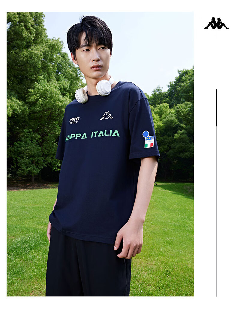 Kappa Men's Back-To Sports Short-Sleeve T-Shirt, Pure Cotton, 2026 New Summer Style, Couples' Tee, Men's Half-Sleeve K0EX2TD01D 7