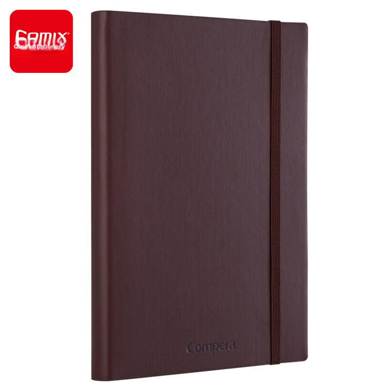 COMIX [Best-Selling Product] A5/154 Sheets Business Leather Notebook/journal/diary Compera Elite Series Brown Office Stationery C8002